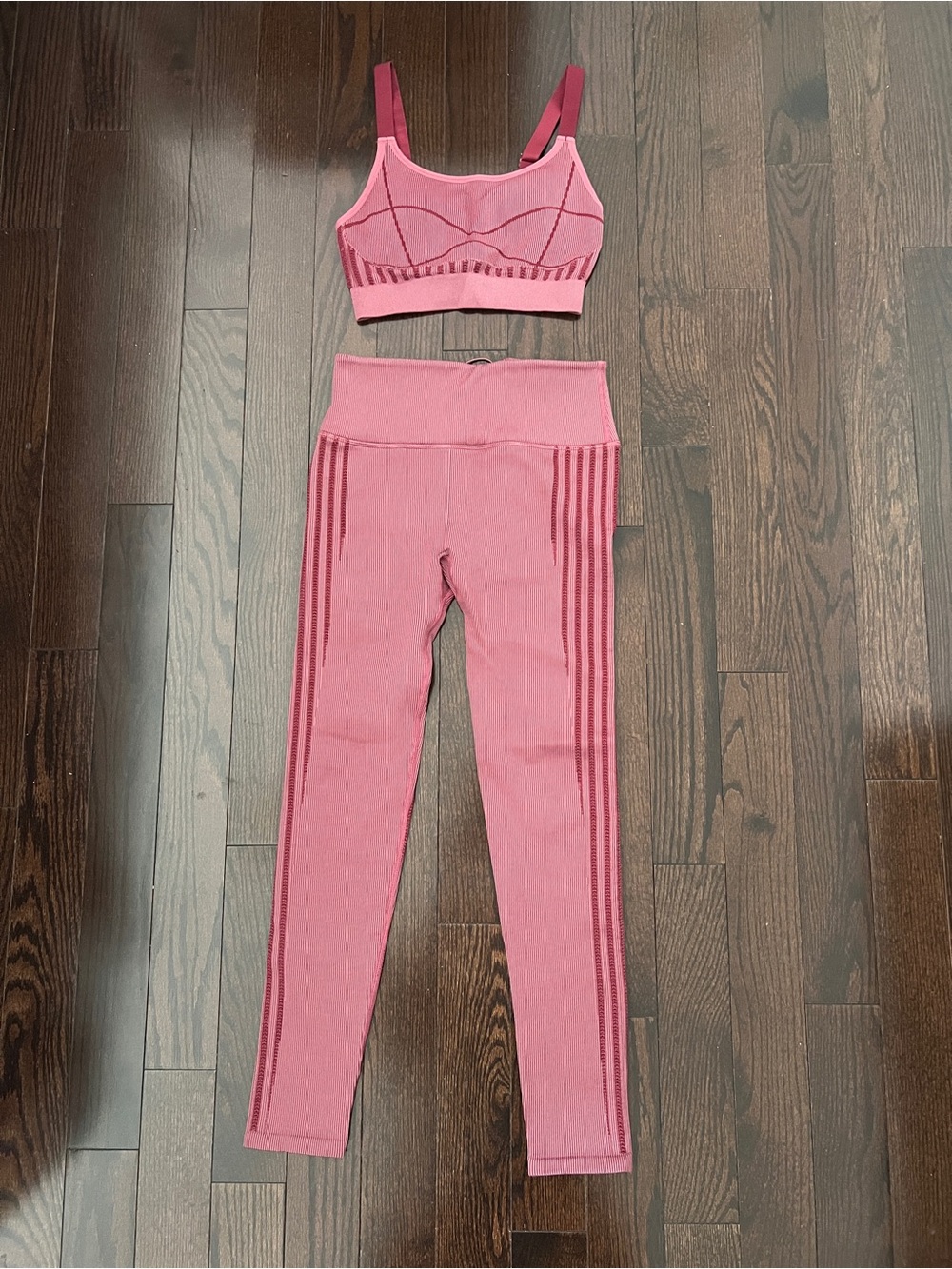 Pink/Purple Ribbed Workout Set